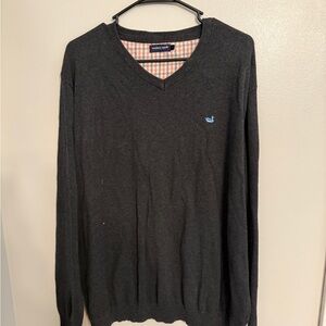 Southern Marsh Men's Dark Gray V-Neck Sweater